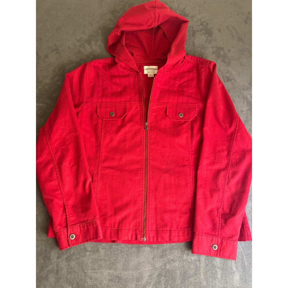Red S Zip Up Hooded Jacket XL